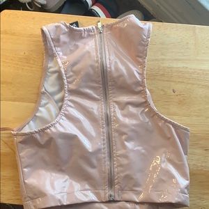 Pink plastic belly shirt